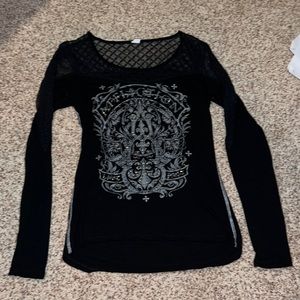 Affliction long sleeve black shirt